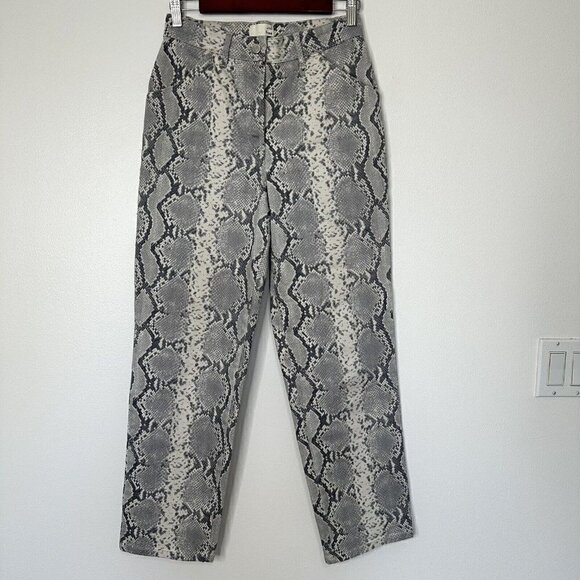 Wilfred Free Jeans Kelsey Pants Snakeskin Pants Size 4 Utility High Waist - Picture 1 of 12